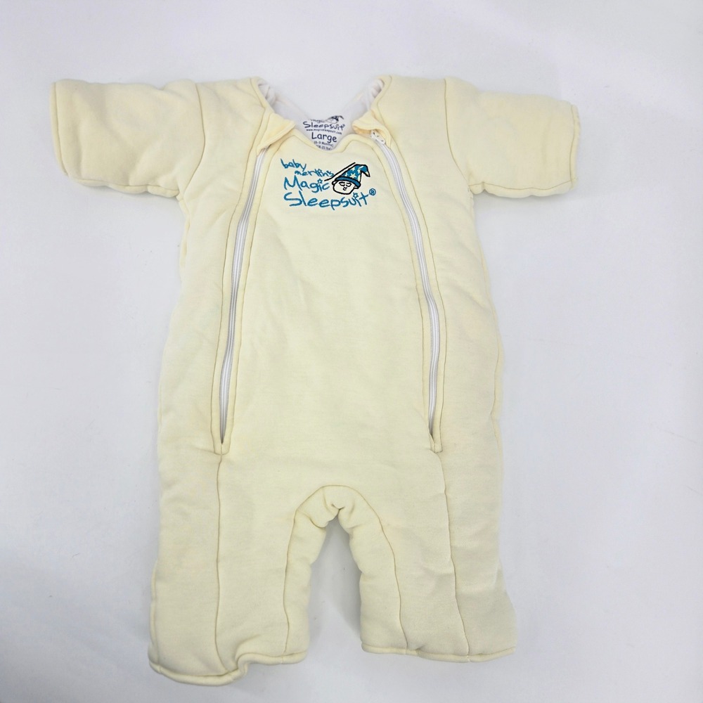 Baby Merlin Magic Sleepsuit Cream Yellow Cotton Swaddle Transition Large 6-9M